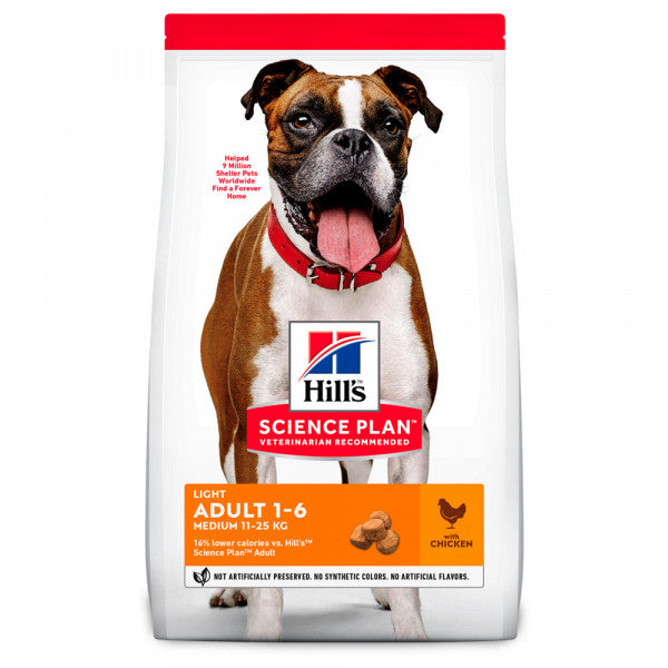 Hill's Adult Medium Light - Dry Dog Food for Medium Breed Dogs - Chicken 14 kg