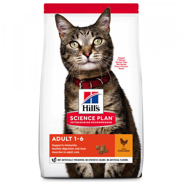 Hill's Adult - Pienso seco para gatos - Pollo 3 kg