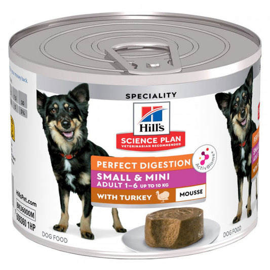 Hill's Perfect Digestion Small & Mini - Alimento em mousse para cão de porte mini e pequeno - Peru | 12x200 g