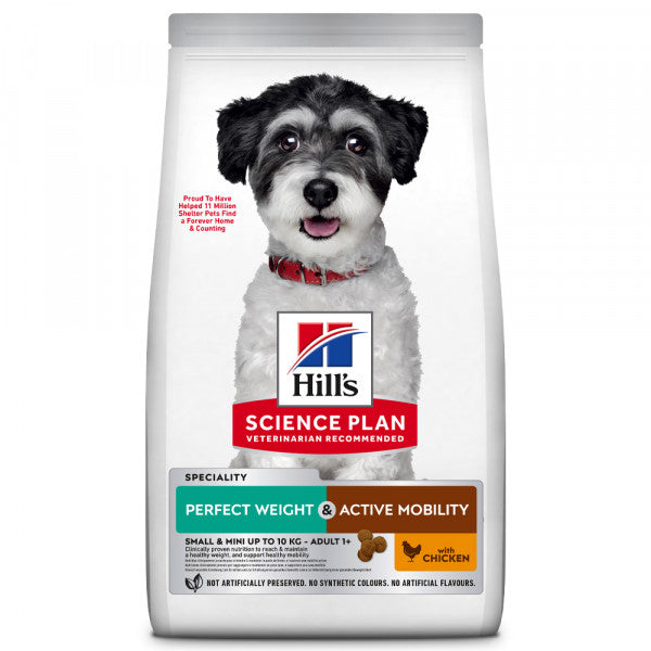 Hill's Perfect Weight & Active Mobility Small - Dry Dog Food for Small Breed Dogs for Weight Management and Mobility - Chicken 6 kg