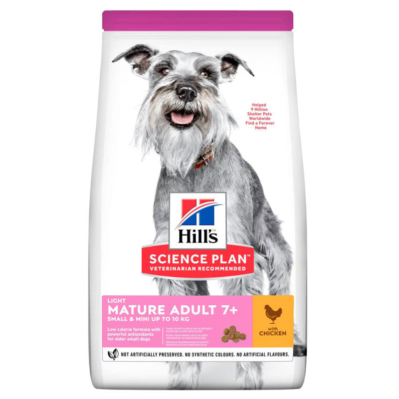 Hill's Small & Mini Mature 7+ Light - Ração seca para cão de porte mini e pequeno com mais de 7 anos 2.5 kg