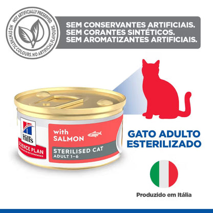 Hills Sterilised Adult Cat Salmon - Wet food for sterilised cats