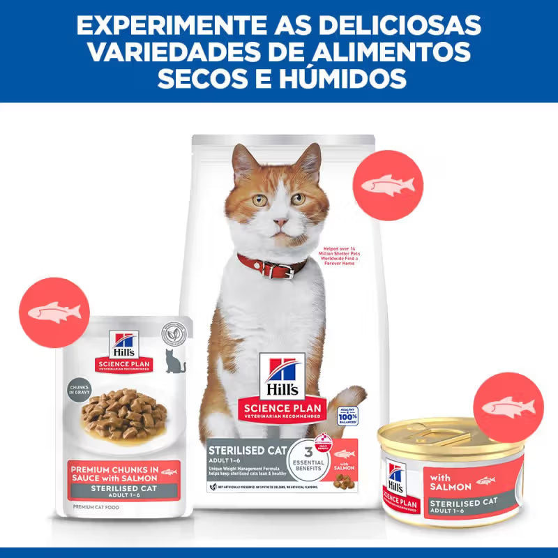 Hills Sterilised Adult Cat Salmon - Wet food for sterilised cats
