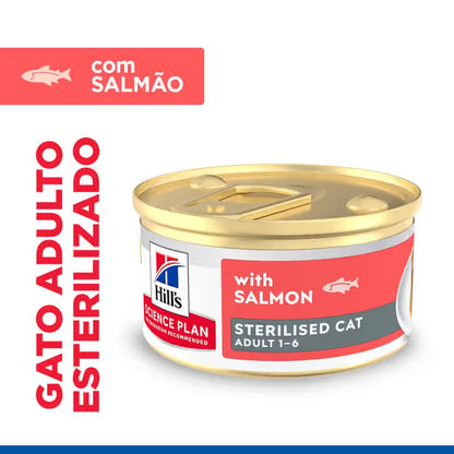 Hills Sterilised Adult Cat Salmon - Wet food for sterilised cats