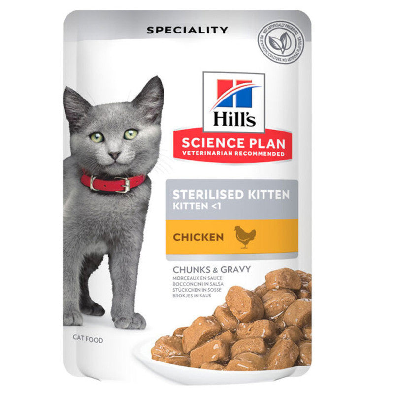 Hill's Sterilised Kitten - Kitten Food in Gravy - Chicken | 12 x 85 g