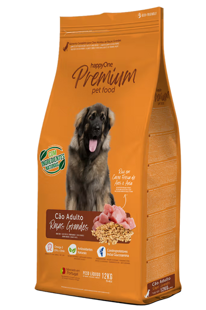 HappyOne Premium Raças Grandes Cão Adulto Aves - Ração seca para cão