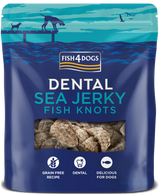 Fish4Pets Dental Sea Jerky Fish Knots Cão Peixe Branco - Snack para cão para saúde dentária e controlo de peso