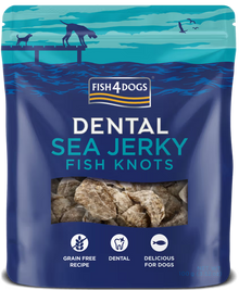 Fish4Pets Dental Sea Jerky Fish Knots Cão Peixe Branco - Snack para cão para saúde dentária e controlo de peso