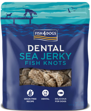 Fish4Pets Dental Sea Jerky Fish Knots Cão Peixe Branco - Snack para cão para saúde dentária e controlo de peso