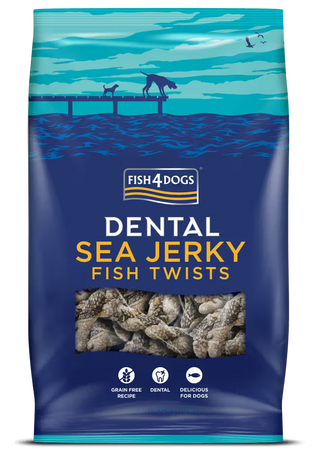 Fish4Pets Dental Sea Jerky Fish Twists Cão Peixe Branco - Snack para cão para controlo de peso
