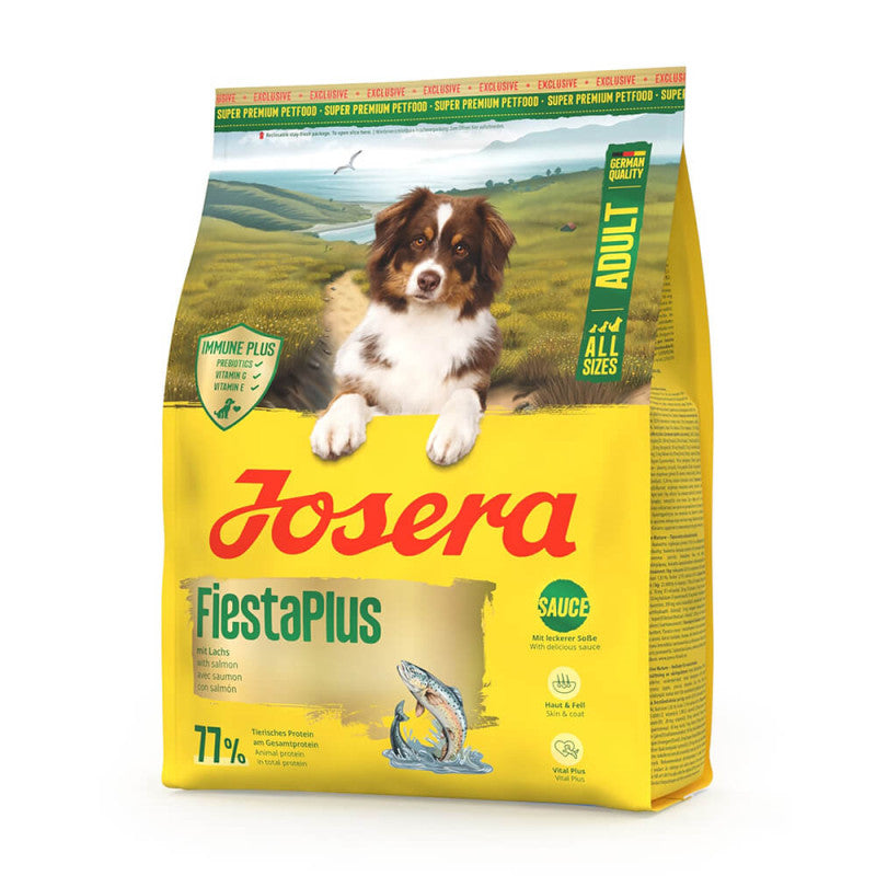Josera All Sizes Fiesta Plus - Pienso Seco sin Cereales para Perro Adulto - Salmón | 5 x 900 g