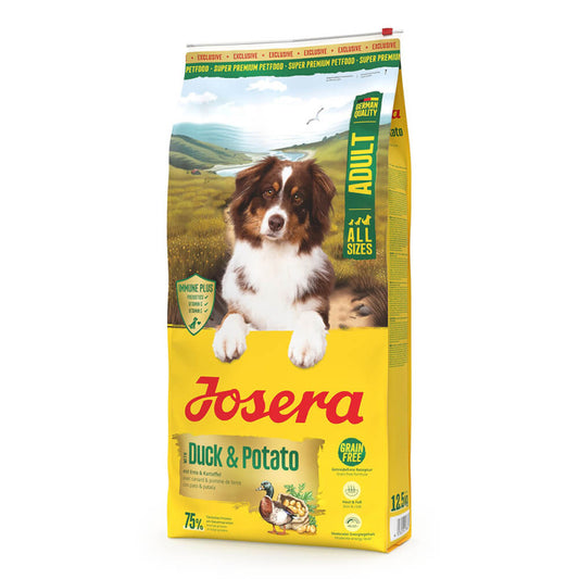 Josera All Sizes - Grain-Free Dry Dog Food for Adult Dogs - Duck & Potato 12.5 kg