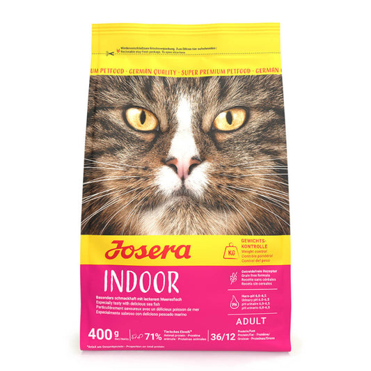 Josera Indoor - Grain-Free Dry Cat Food for Indoor and/or Sterilised Cats | 8 x 400 g
