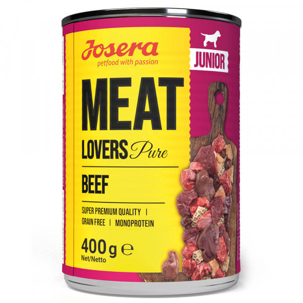 Josera Meat Lovers - Alimento húmedo con Carne 100% de Vacuno para Cachorros | 6 x 400 g