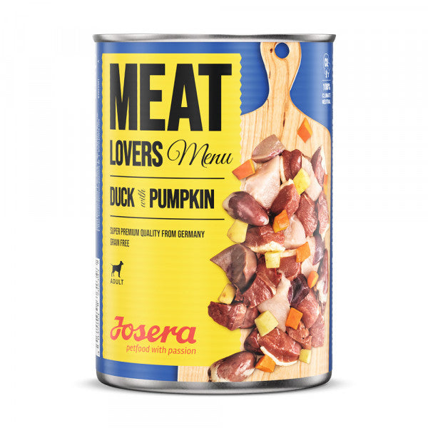 Josera Meat Lovers - Alimento húmedo Menú pato con calabaza | 6 x 400 g