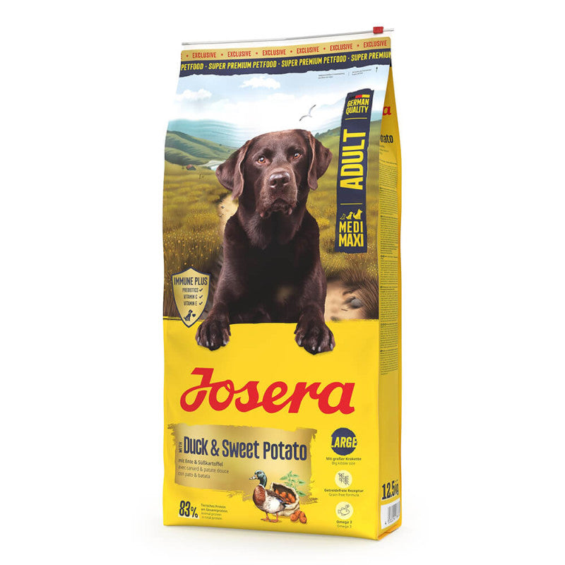 Josera Medi Maxi - Grain Free Dry Dog Food for Adult Medium Maxi Dogs - Duck and Sweet Potato 12.5 kg