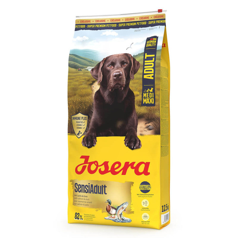 Josera Medi Maxi SensiAdult - Pienso Seco para Perro Mediano/Grande con Sensibilidades - Pato y Salmón 12.5 kg