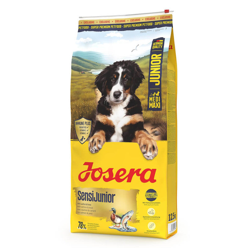 Josera Medi Maxi SensiJunior - Pienso Seco para Perro Puppy Mediano/Grande con Sensibilidades - Pato y Salmón 12.5 kg