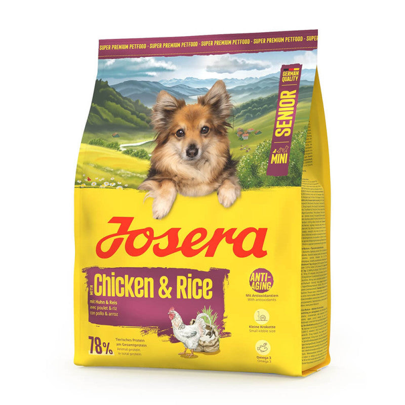 Josera Mini Senior - Pienso Seco para Perro Mini Senior - Pollo y Arroz | 5 x 900 g