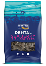 Fish4Pets Dental Sea Jerky Fish Squares Cão Peixe Branco - Snack para cão para saúde dental e controlo de peso