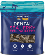 Fish4Pets Dental Sea Jerky Fish Squares Cão Peixe Branco - Snack para cão para saúde dental e controlo de peso