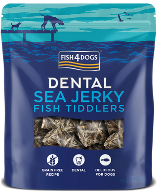 Fish4Pets Dental Sea Jerky Fish Tiddlers Cão Peixe Branco - Snack para cão para saúde dentária e controlo de peso