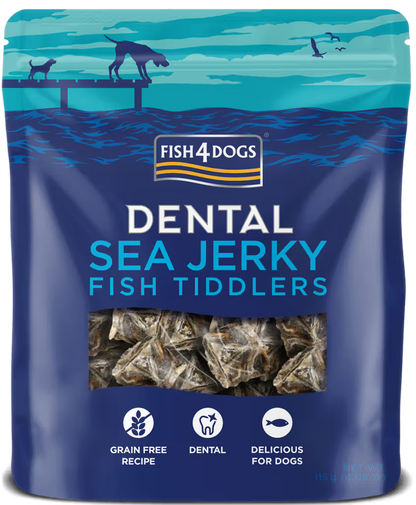 Fish4Pets Dental Sea Jerky Fish Tiddlers Cão Peixe Branco - Snack para cão para saúde dentária e controlo de peso