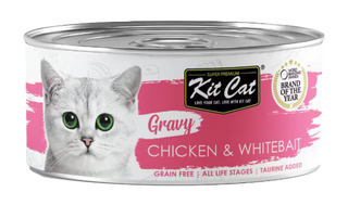 Kit Cat Gravy Gato Frango e Isca Branca Grain-Free - Ração húmida para gato