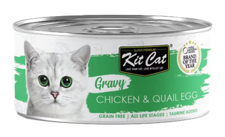 Kit Cat Gravy Gato Pollo y Huevo de Codorniz Grain-Free - Comida húmeda para gato