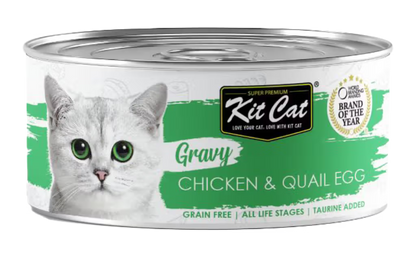 Kit Cat Gravy Gato Pollo y Huevo de Codorniz Grain-Free - Comida húmeda para gato