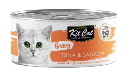 Kit Cat Gravy Gato Grain-Free Atún y Salmón - Comida húmeda para gato