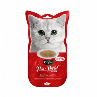 Kit Cat Purr Puree Plus+ Gato Grain-Free Atún y Aceite de Pescado - Comida húmeda para gato