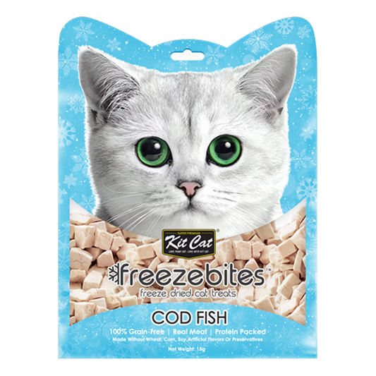Kit Cat FreezeBites Gato Bacalhau Grain-Free - Snack para gato