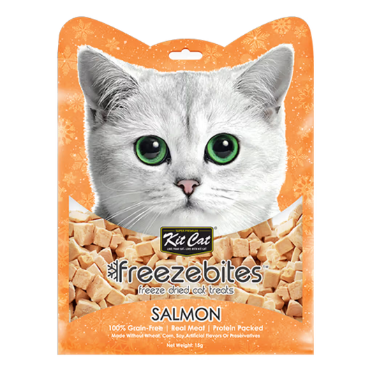Kit Cat FreezeBites Gato Salmão Grain-Free - Snack para gato