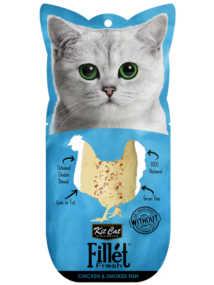 Kit Cat Fillet Fresh Gato Grain-Free Pollo y Pescado Ahumado - Comida húmeda para gato
