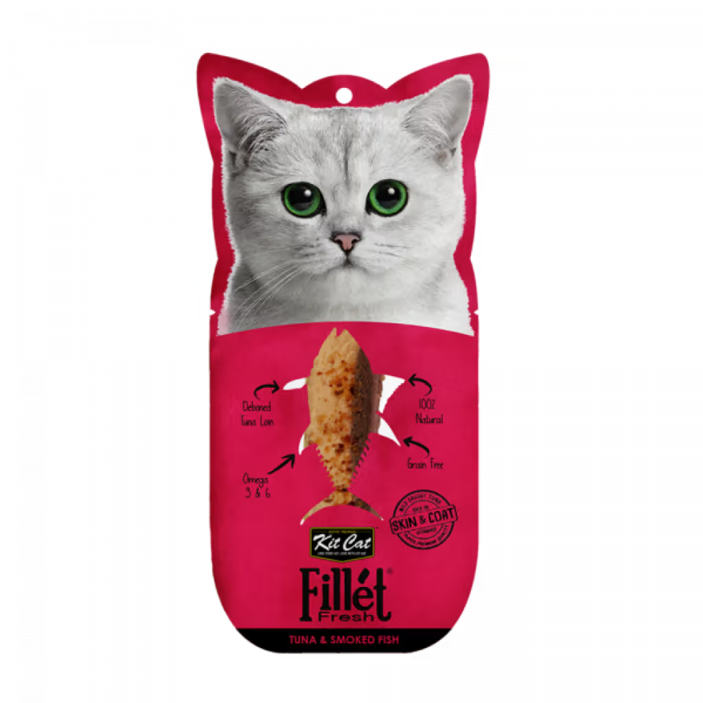 Kit Cat Fillet Fresh Gato Atum e Peixe Fumado Grain-Free - Ração húmida para gato