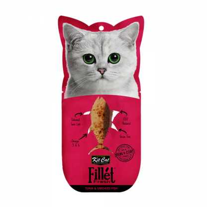 Kit Cat Fillet Fresh Gato Atum e Peixe Fumado Grain-Free - Ração húmida para gato