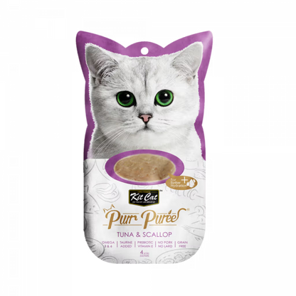 Kit Cat Purr Puree Gato Grain-Free Atún y Vieira - Comida húmeda para gato