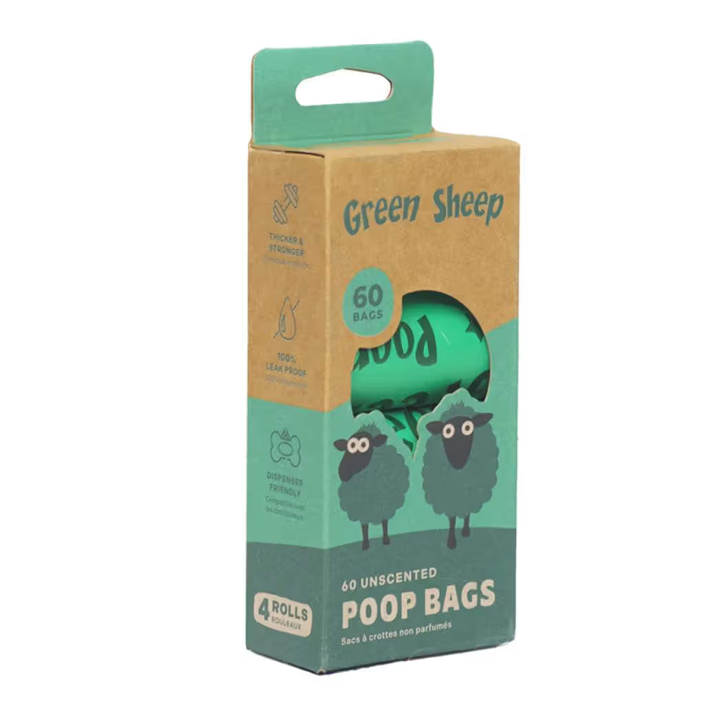 Green Sheep Poop Bags Unscented - Bolsas para excrementos para perro