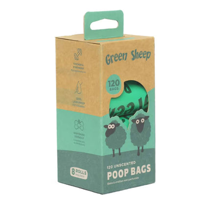 Green Sheep Poop Bags Unscented - Poop bags for dogs