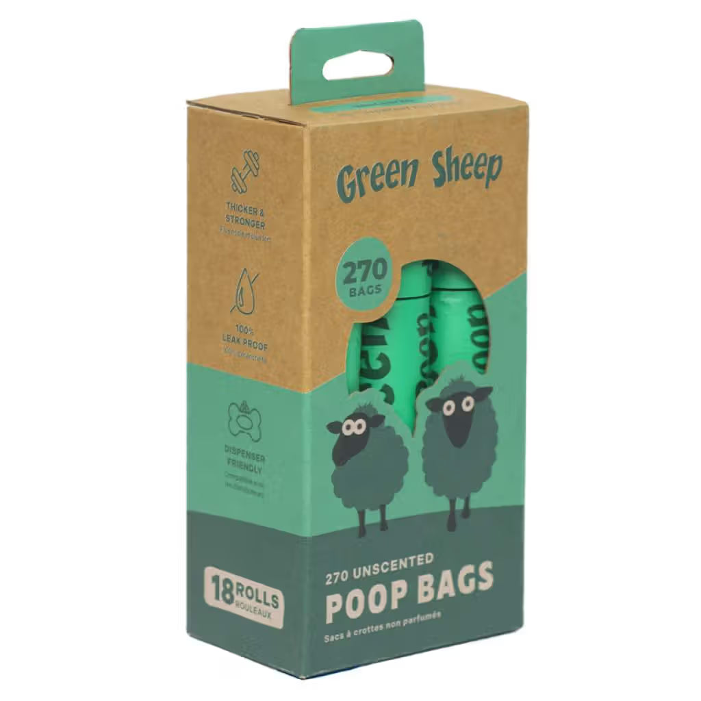 Green Sheep Poop Bags Unscented - Poop bags for dogs