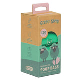 Green Sheep Poop Bags Strawberry Scented - Bolsas para excrementos para perro con aroma a fresa