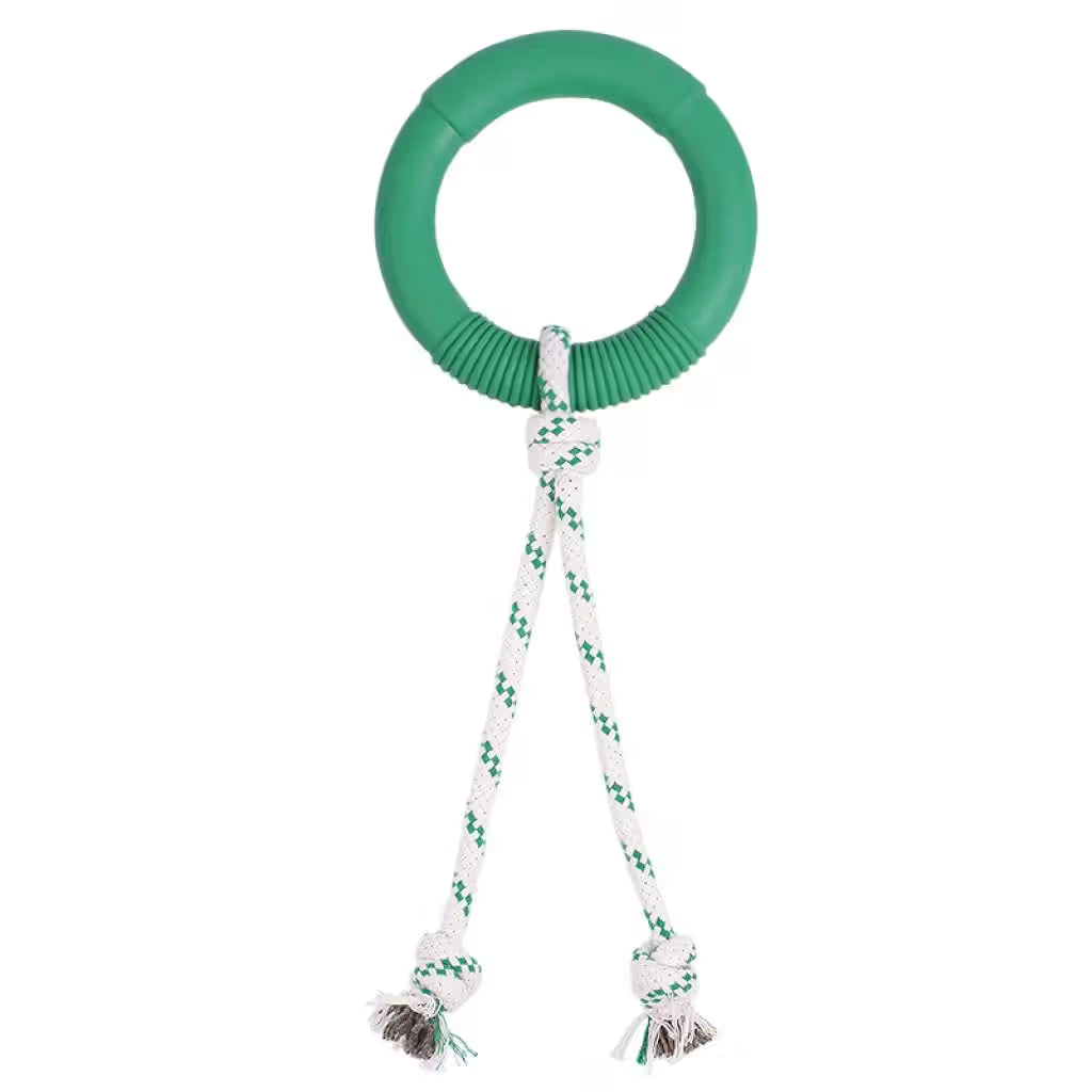 Green Sheep Natural Rubber Hoop Rope Toy - Green - Juguete para perro