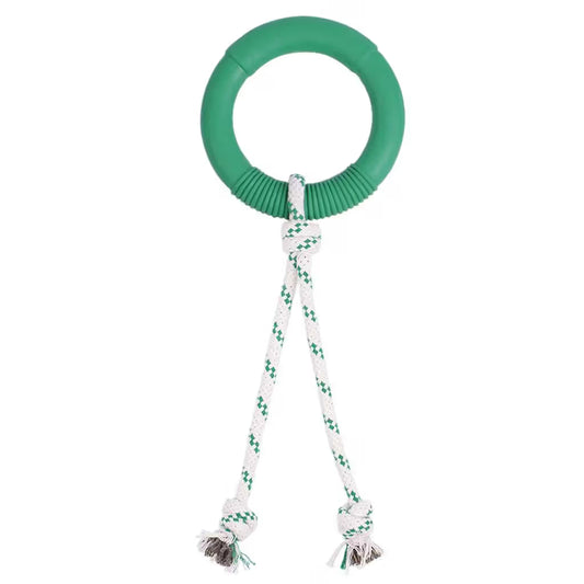 Green Sheep Natural Rubber Hoop Rope Toy - Green - Dog toy