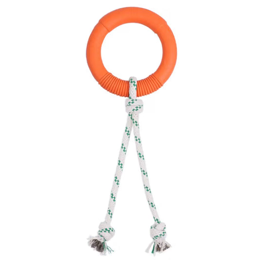 Green Sheep Natural Rubber Hoop Rope Toy - Dog toy