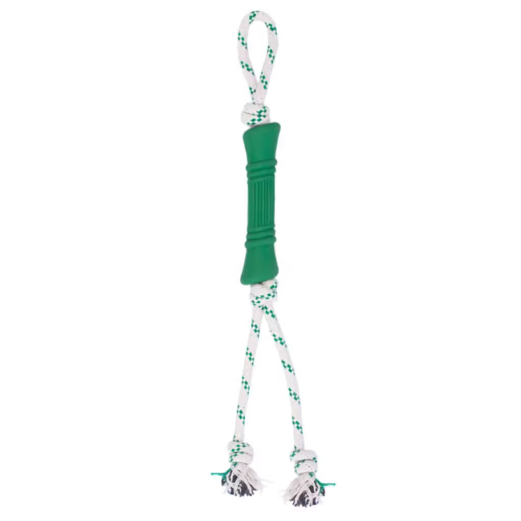 Green Sheep Natural Rubber Bone Rope Toy - Green - Juguete para perro