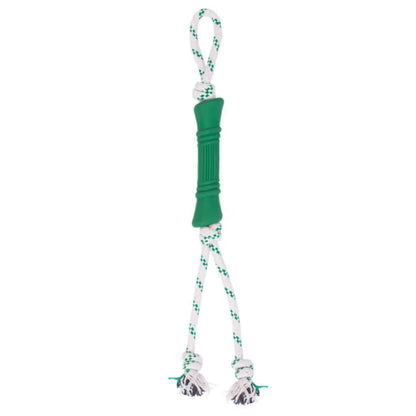 Green Sheep Natural Rubber Bone Rope Toy - Green - Juguete para perro