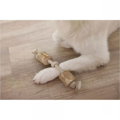 Kerbl Coffee Wood Dumbbell Dog Toy - Dog snack