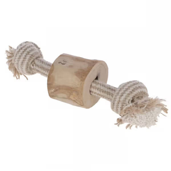 Kerbl Coffee Wood Dumbbell Dog Toy - Dog snack