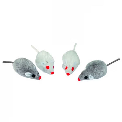 Kerbl Ratinhos Peludos Cinza e Branco - Juguete para gato